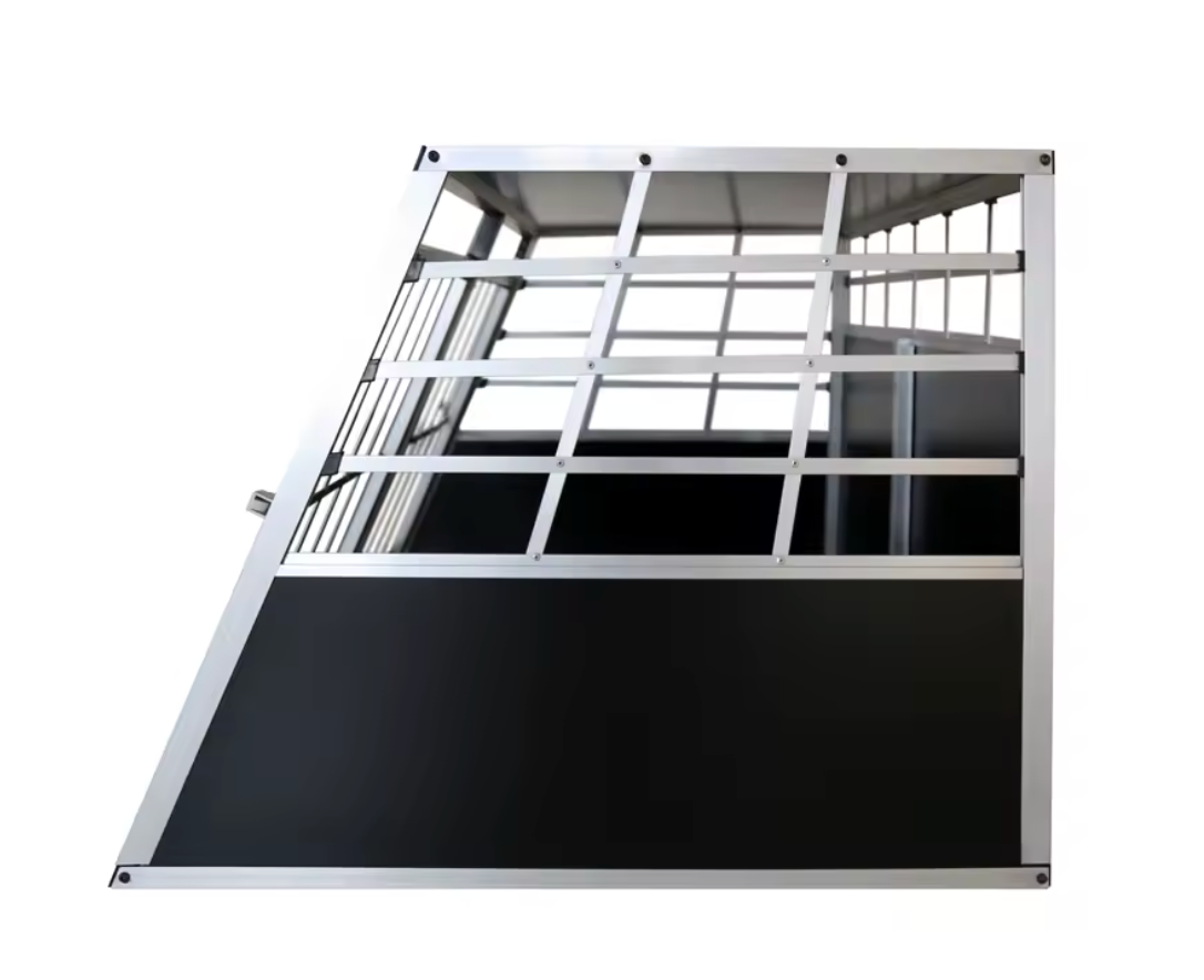 Aluminium Hundebox für Auto "Graphit" L | Stabile Transportbox mit Thermoeinlage – Sicher, leicht & perfekt für Kofferraum-Reisen