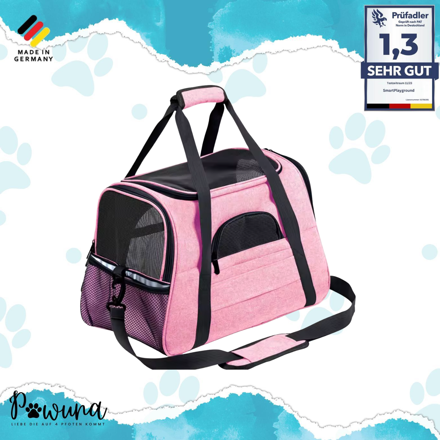 Airline-Approved Katzen-Tragetasche | Weiche Transporttasche für Katzen & Kleine Hunde bis 9 kg – Komfortabel, faltbar & sicher mit Polstermatte