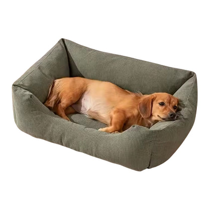 Orthopädisches Hundebett aus Cord "Nunavut" XXL | Handgewebtes Design in Khaki – Gelenkschonend, langlebig & ultra-komfortabel für große Hunde
