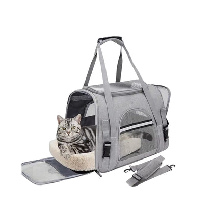 Airline-Approved Katzen-Tragetasche | Weiche Transporttasche für Katzen & Kleine Hunde bis 9 kg – Komfortabel, faltbar & sicher mit Polstermatte