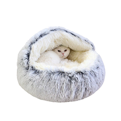 Kuschelige Katzenhöhle "Traumwolke" | Flauschiges Katzenbett aus 100% Baumwolle – Perfekter Rückzugsort gegen Stress & Schmerzen