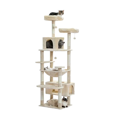 Hochwertiger Kratzbaum für Katzen - Stabiler Katzenkratzbaum mit Sisal-Säulen und Plattformen