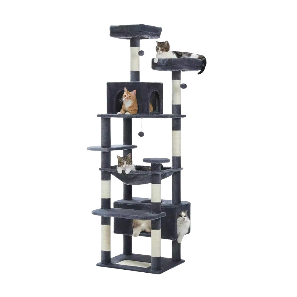 Hochwertiger Kratzbaum für Katzen - Stabiler Katzenkratzbaum mit Sisal-Säulen und Plattformen