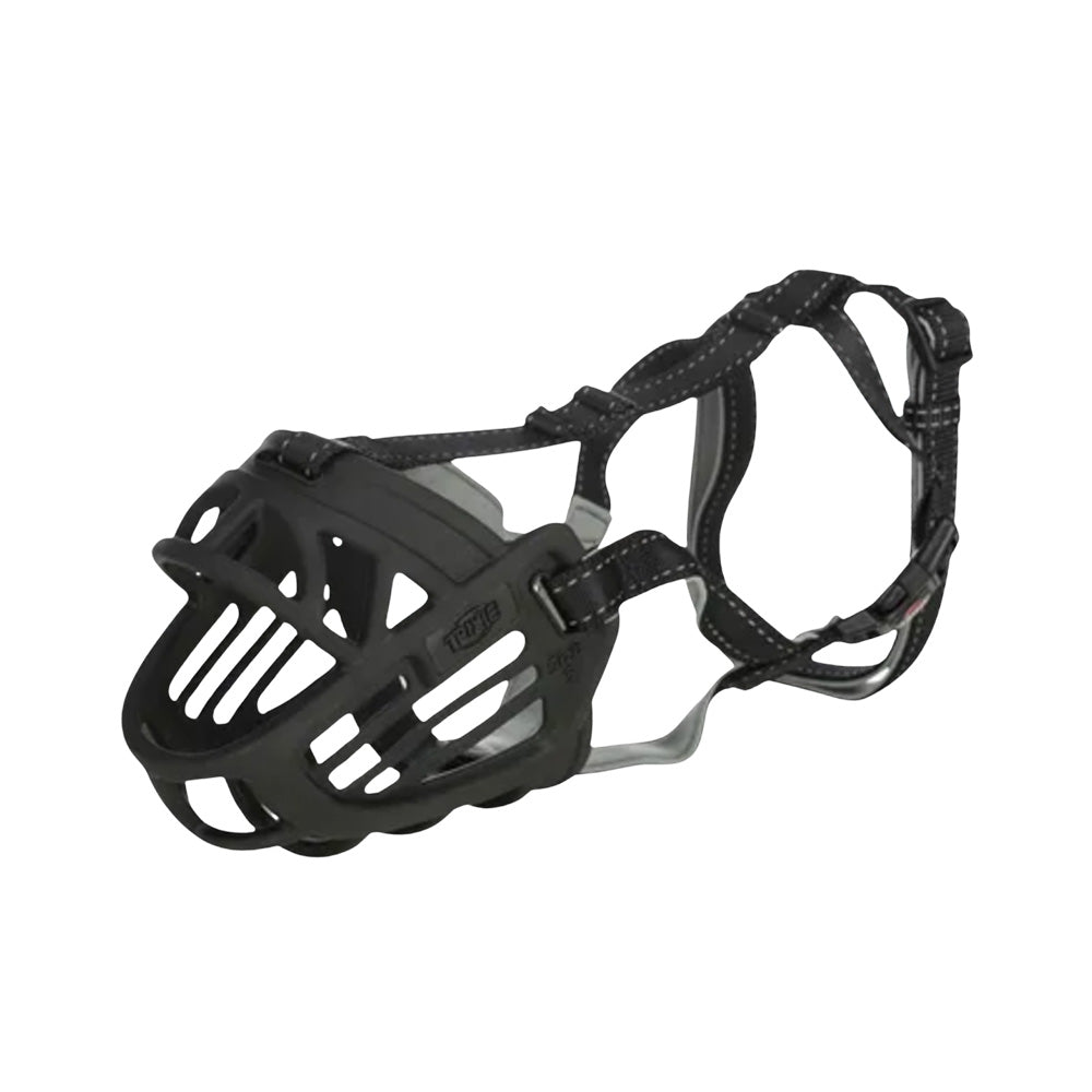 Trixie Maulkorb Flex Gummi Schwarz | Ergonomischer Hundemaulkorb mit Neopren-Polsterung – Verstellbar, ausbruchsicher & komfortabel für alle Größen