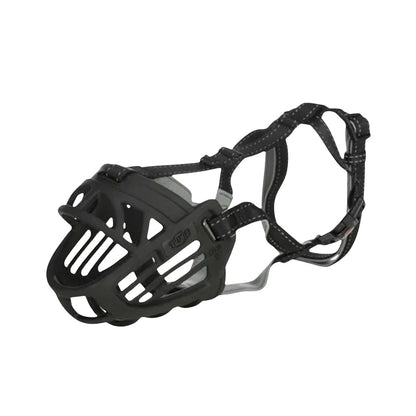 Trixie Maulkorb Flex Gummi Schwarz | Ergonomischer Hundemaulkorb mit Neopren-Polsterung – Verstellbar, ausbruchsicher & komfortabel für alle Größen