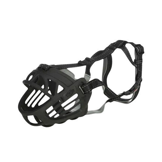 Trixie Maulkorb Flex Gummi Schwarz | Ergonomischer Hundemaulkorb mit Neopren-Polsterung – Verstellbar, ausbruchsicher & komfortabel für alle Größen