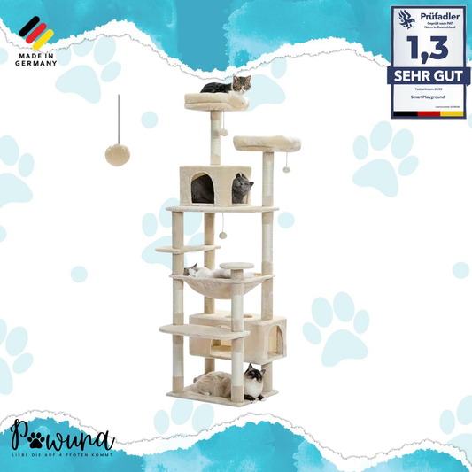 Hochwertiger Kratzbaum für Katzen - Stabiler Katzenkratzbaum mit Sisal-Säulen und Plattformen