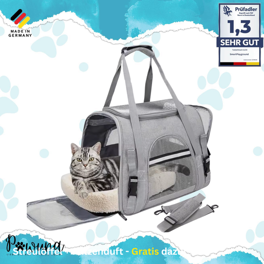 Airline-Approved Katzen-Tragetasche | Weiche Transporttasche für Katzen & Kleine Hunde bis 9 kg – Komfortabel, faltbar & sicher mit Polstermatte